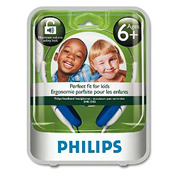 Maximale Lautstärke auf 85dB begrenzt Philips SHK 1030 Leichtkopfhörer für Kinder grün-blau 